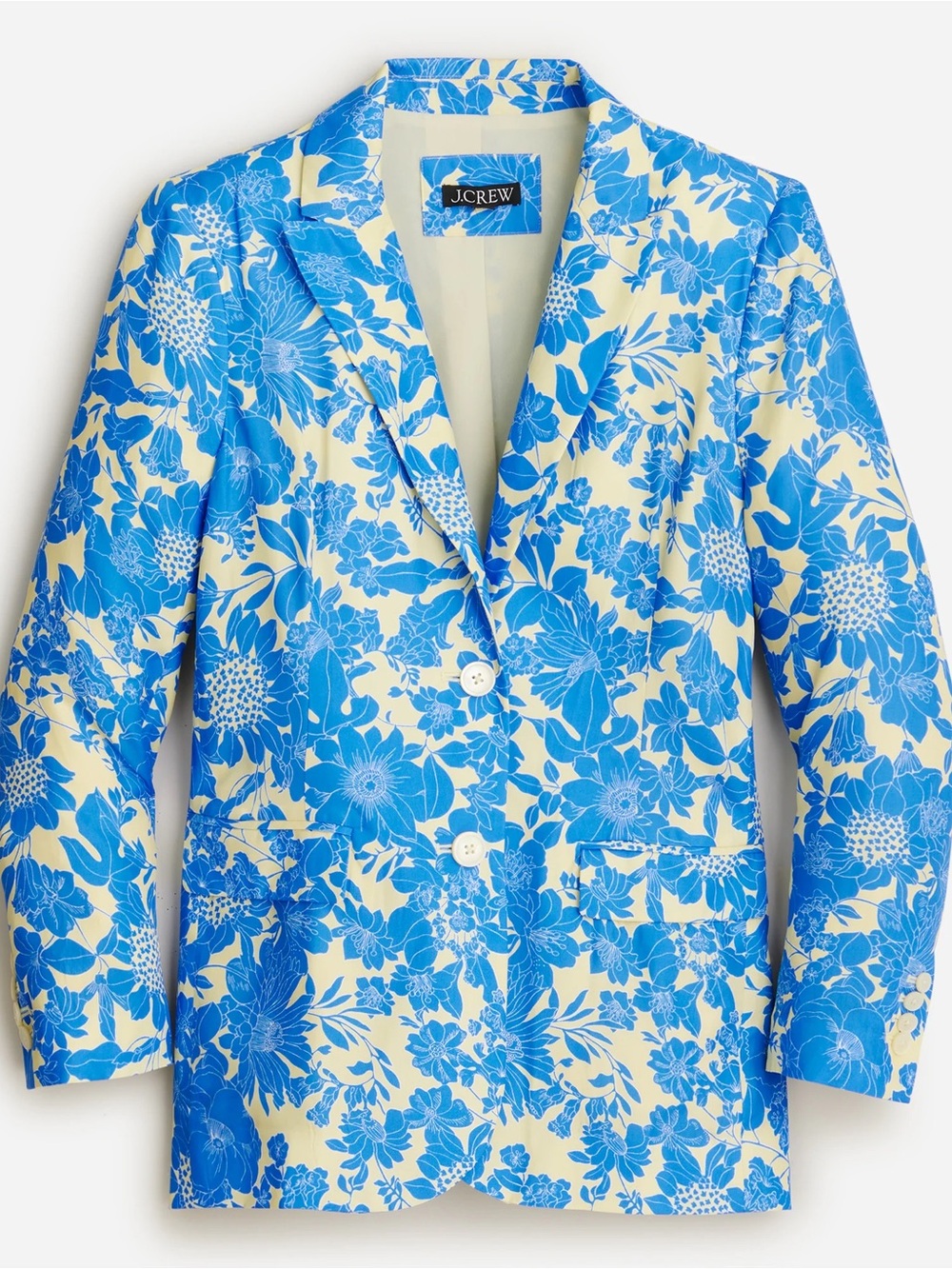 J.Crew Limited Edition Drapey Long Parke Printed Blazer in Cupro Blend 2 - Picture 1 of 4